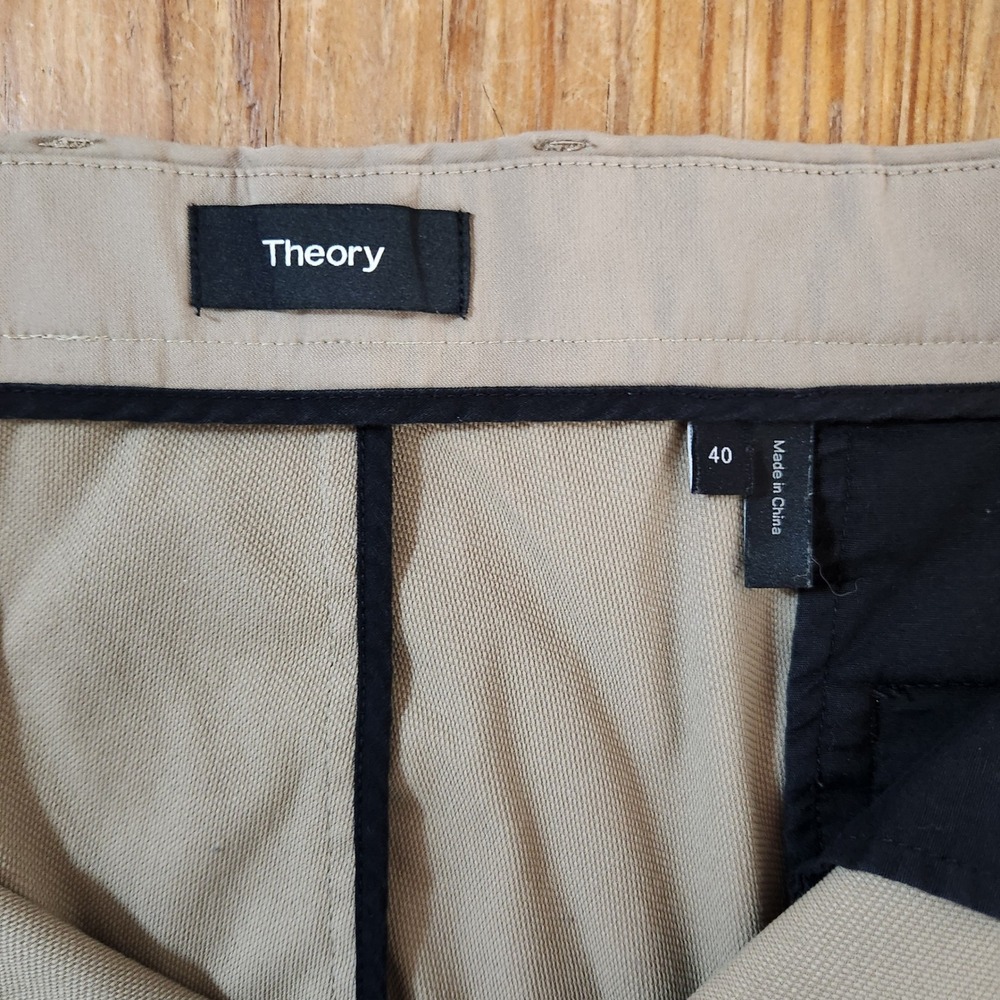 Lot of 2 Theory Zane SW‎ Neoteric Khaki Blue Chino Pants 40x32 Preppy Flat Front - Picture 14 of 16